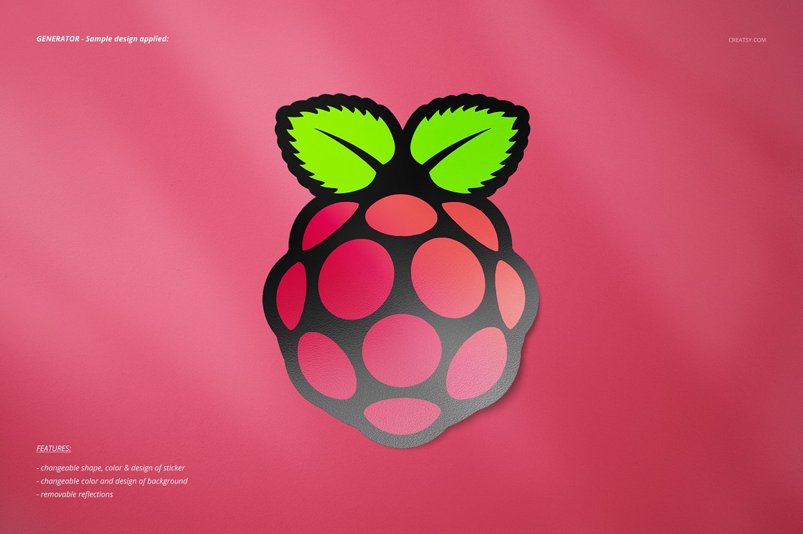 Images of adorable raspberry sticker.