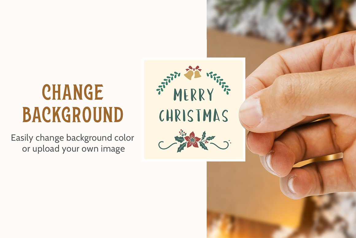 Image of a gorgeous Christmas sticker mockup.