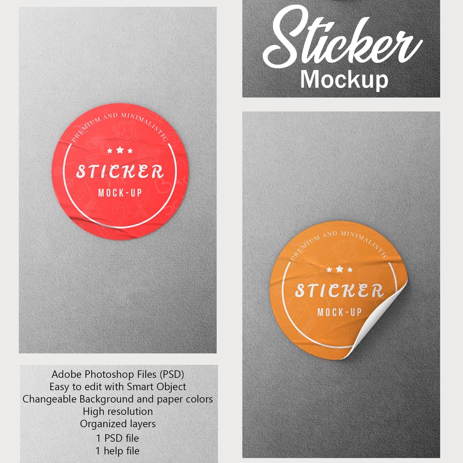 Images of adorable red and orange stickers.