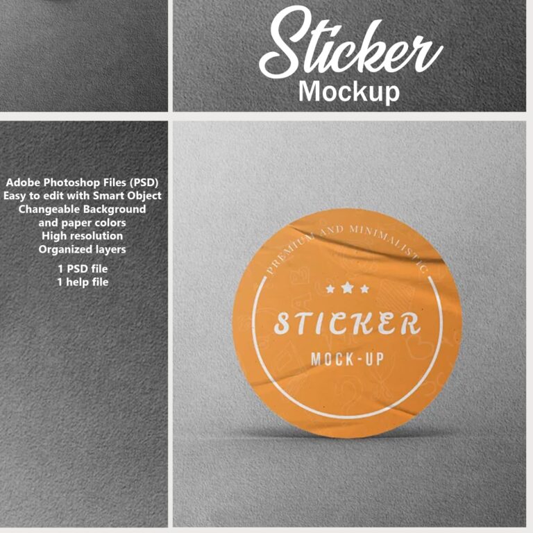 Sticker Mockup – MasterBundles