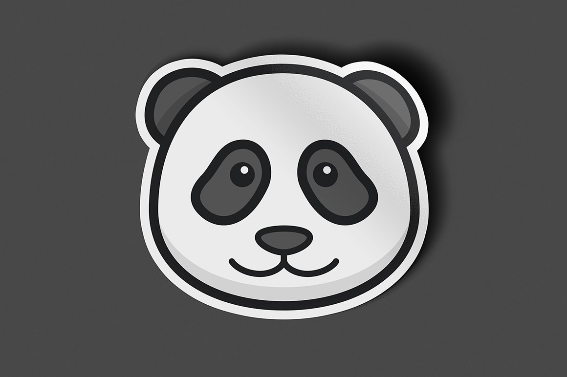 Adorable panda-shaped sticker.