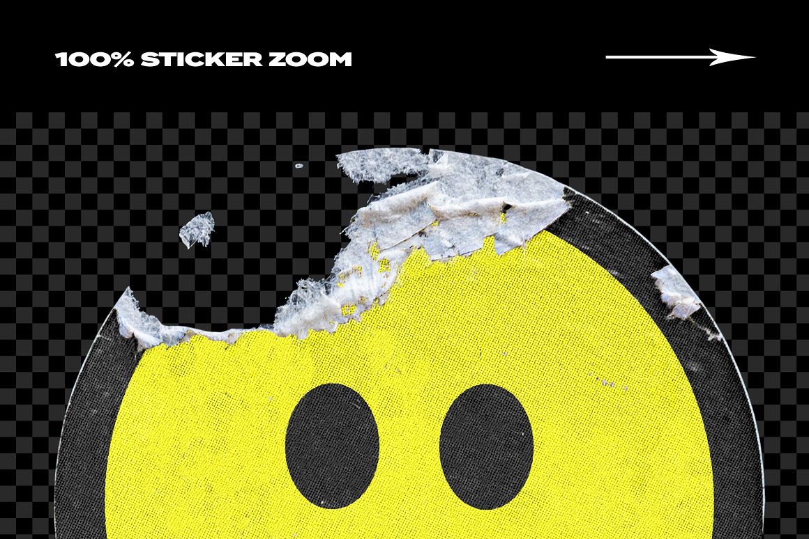 Colorful emoticon sticker.