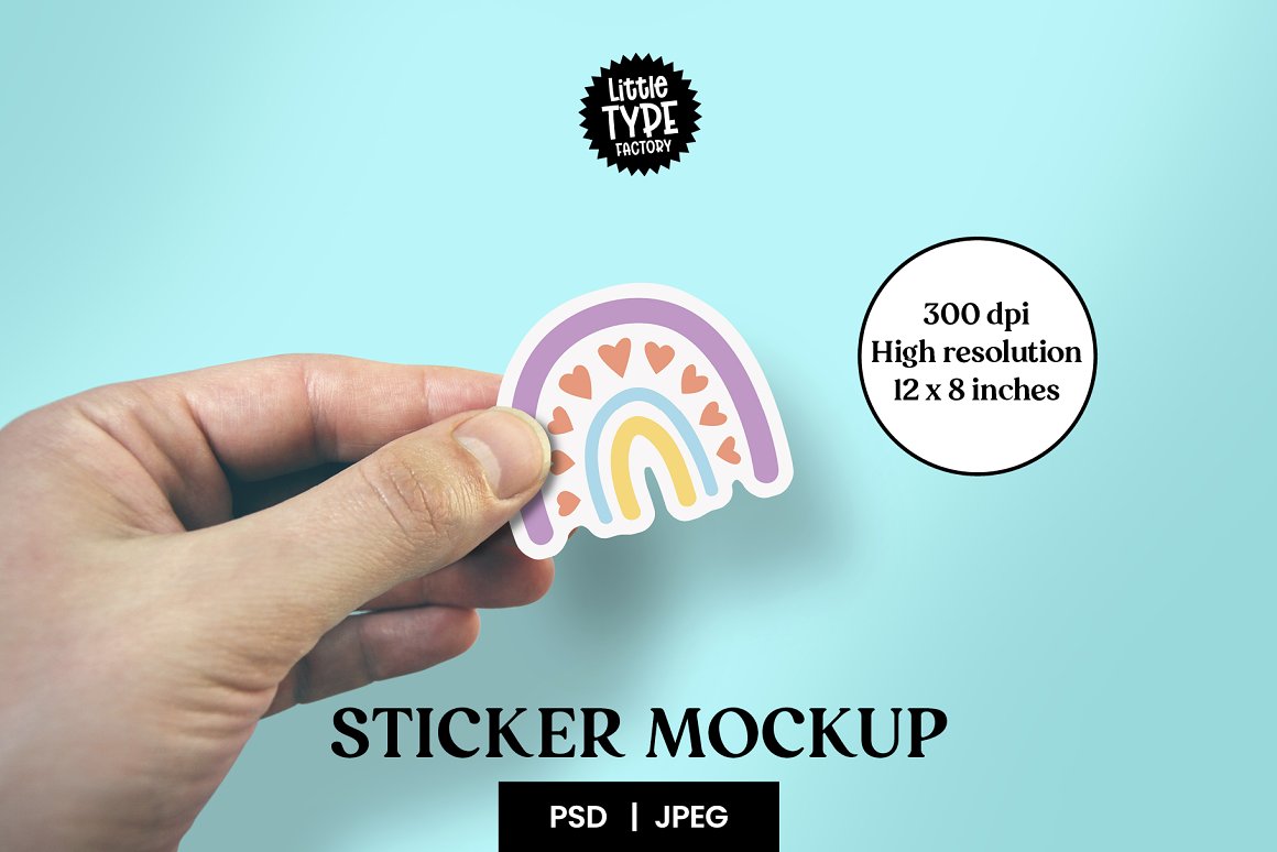 Image with gorgeous hand shaped sticker.