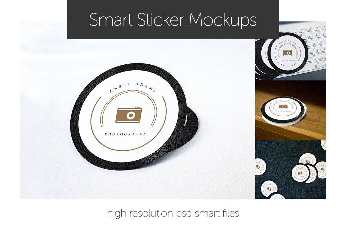 A set of images with enchanting round stickers.