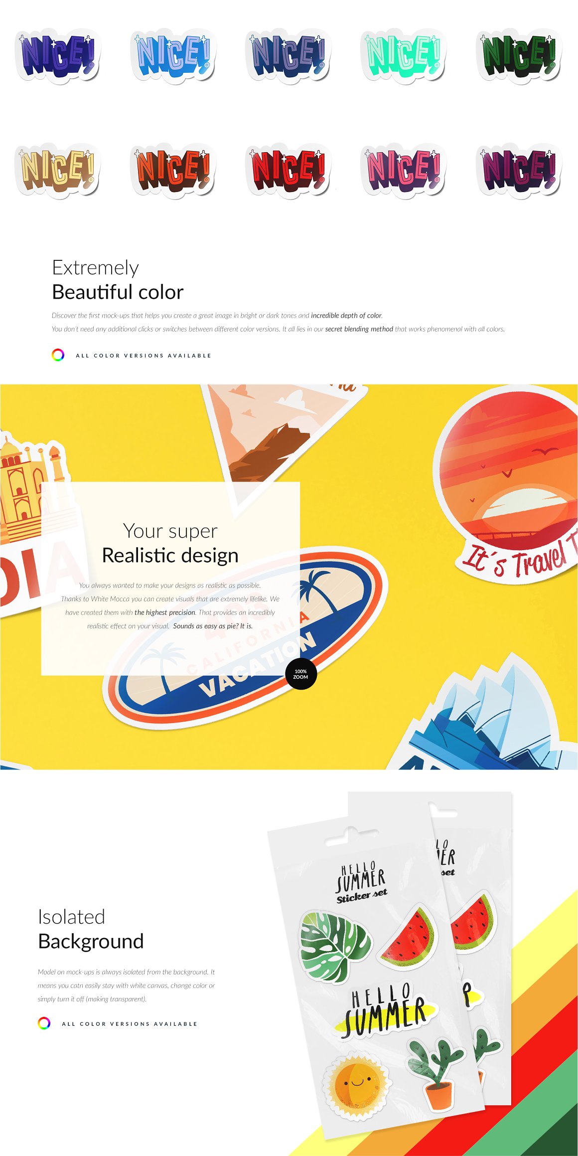 Image pack with great sticker mockups.