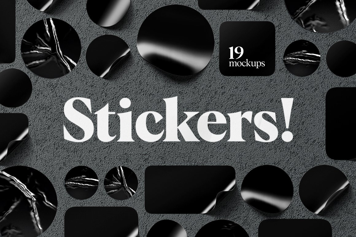 A selection of images of wonderful black stickers.