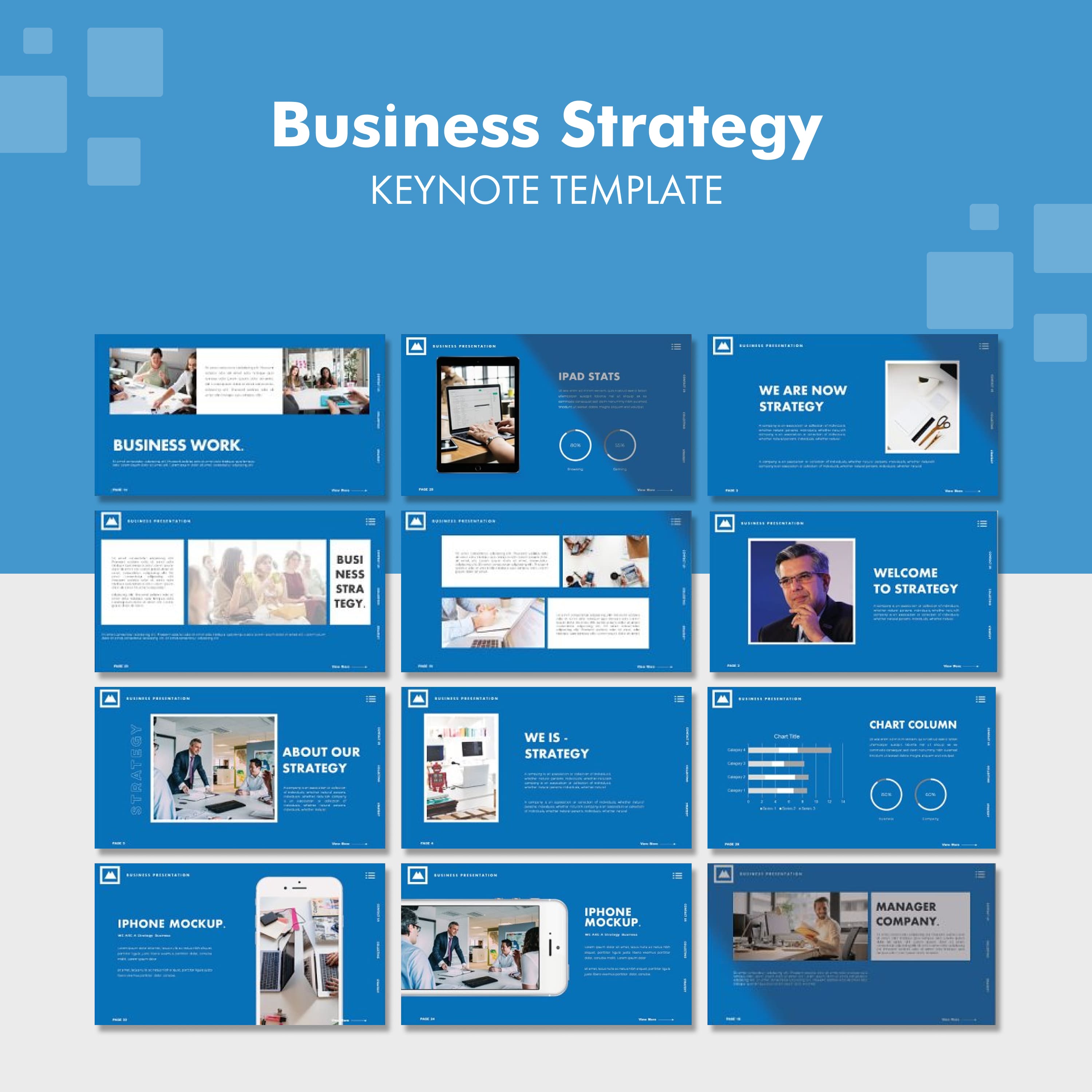 Strategy business keynote template - main image preview.