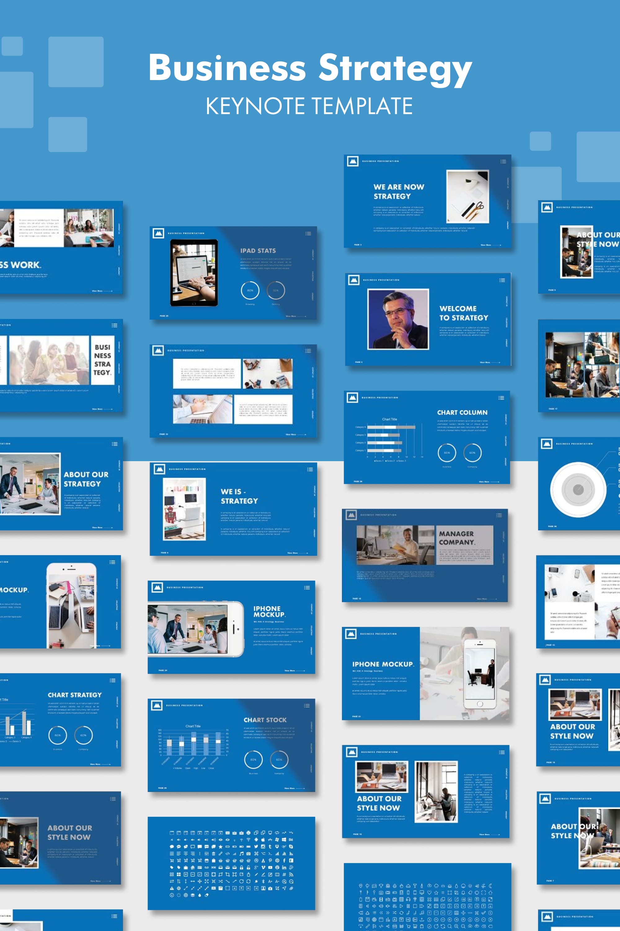Strategy business keynote template - pinterest image preview.