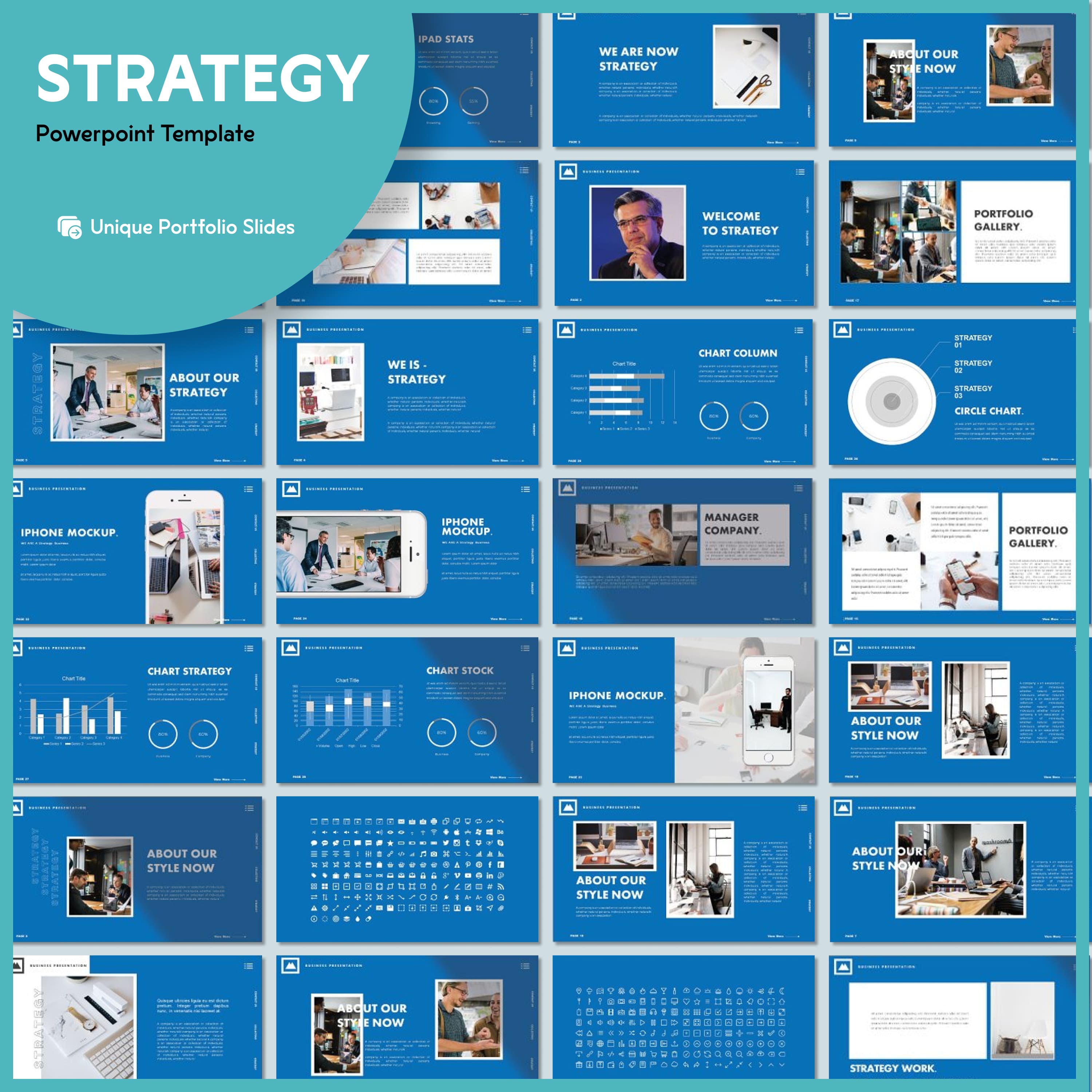 Strategy powerpoint template - main image preview.
