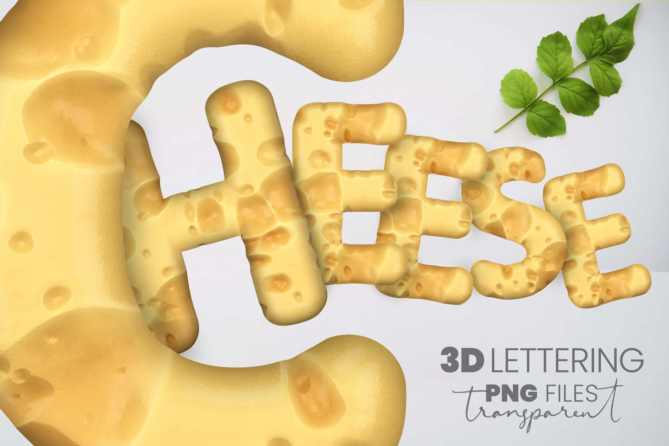 Gorgeous rendering of 3D Swiss cheese lettering.