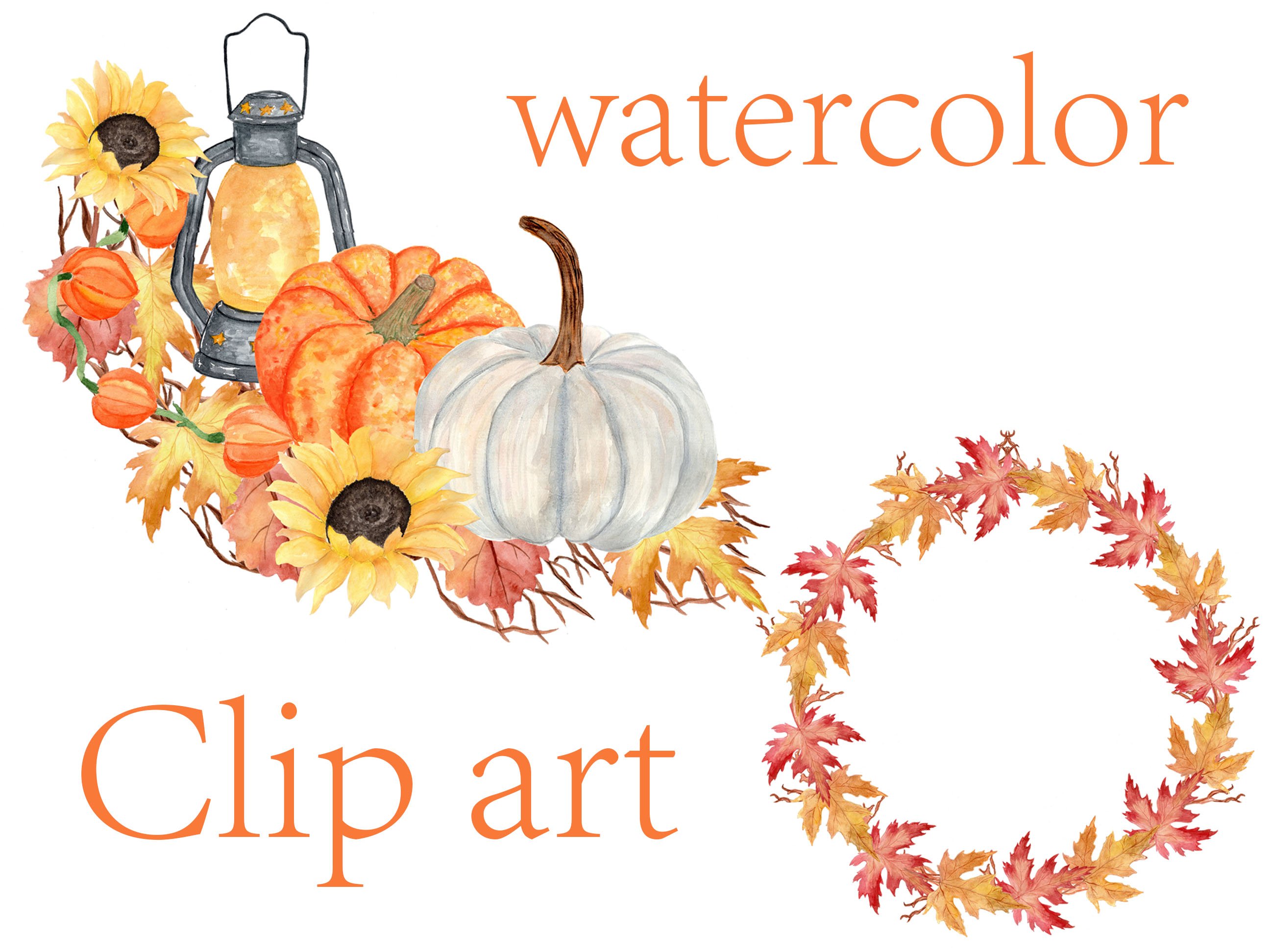 Perfect pumpkin wreathes for your autumn illustration.