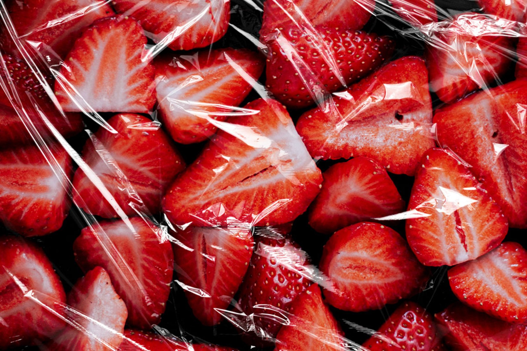 Strawberries with plastic texture.