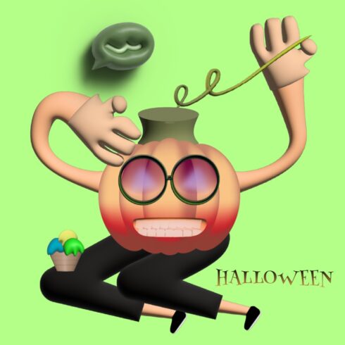 Illustration 3D Halloween cover image.