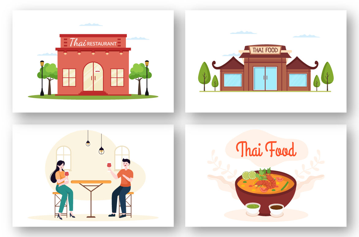Thai Traditional Food Illustration Preview image.