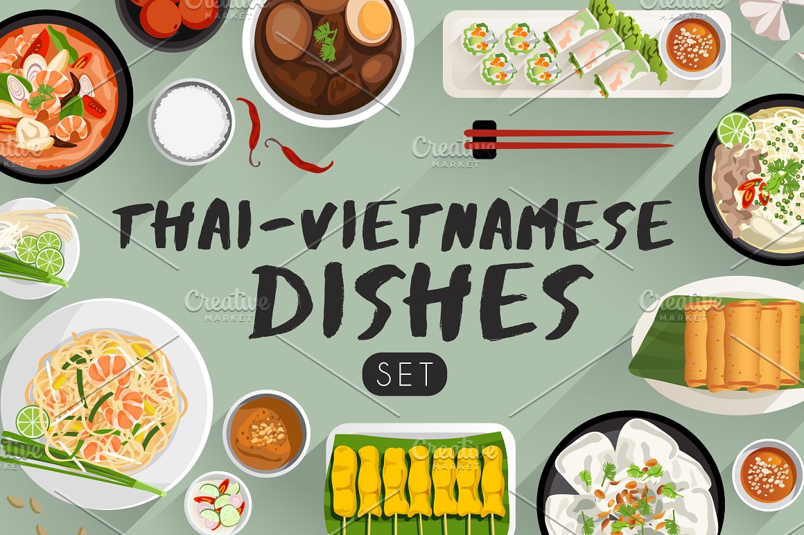 Thai-vietnamese dishes for your table.