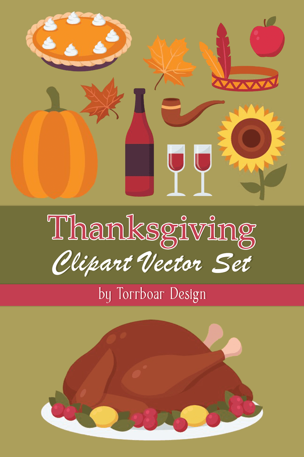 thanksgiving clipart vector set pinterest