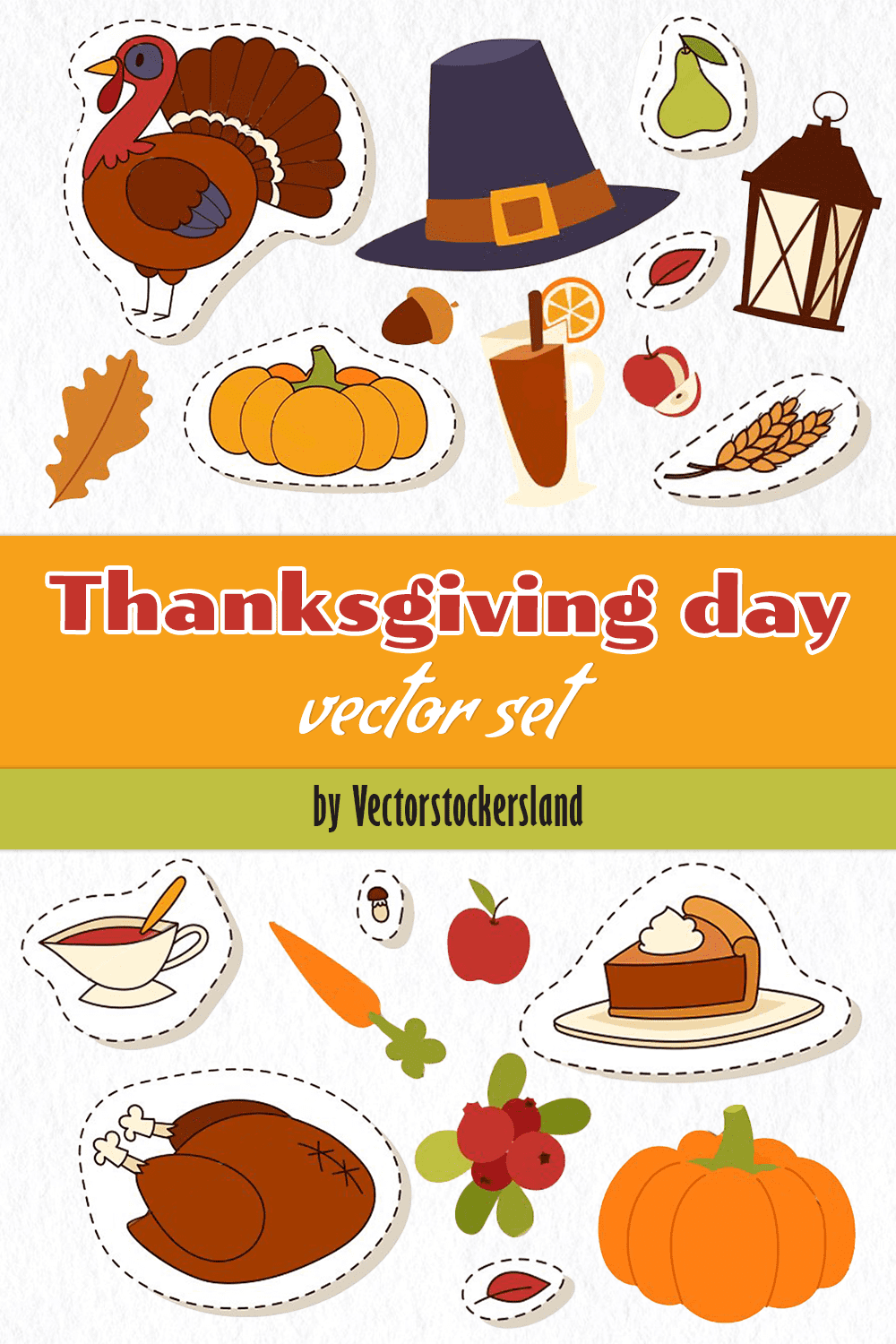 thanksgiving day vector set pinterest