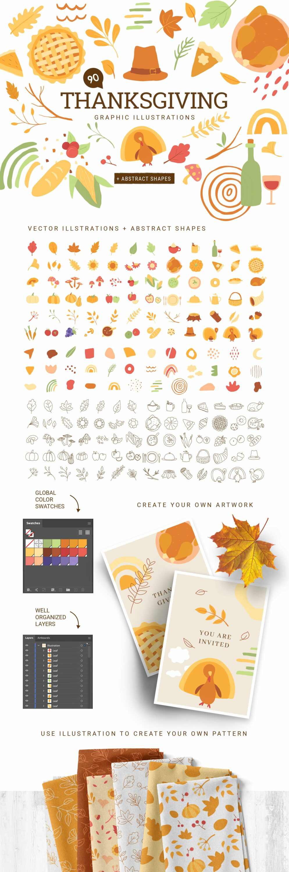 Big thanksgiving graphics set.