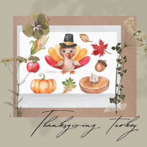Thanksgiving turkey. Watercolor.
