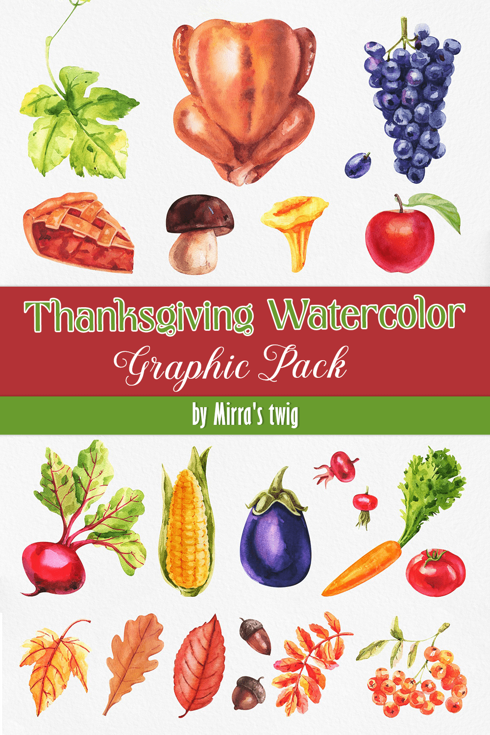 thanksgiving watercolor graphic pack pinterest