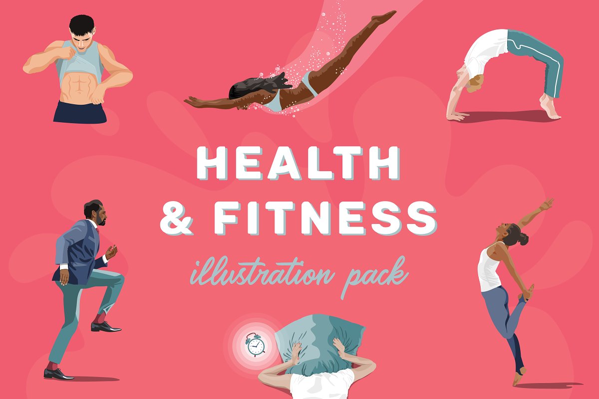 Cover image of Health & Fitness Illustration Pack.