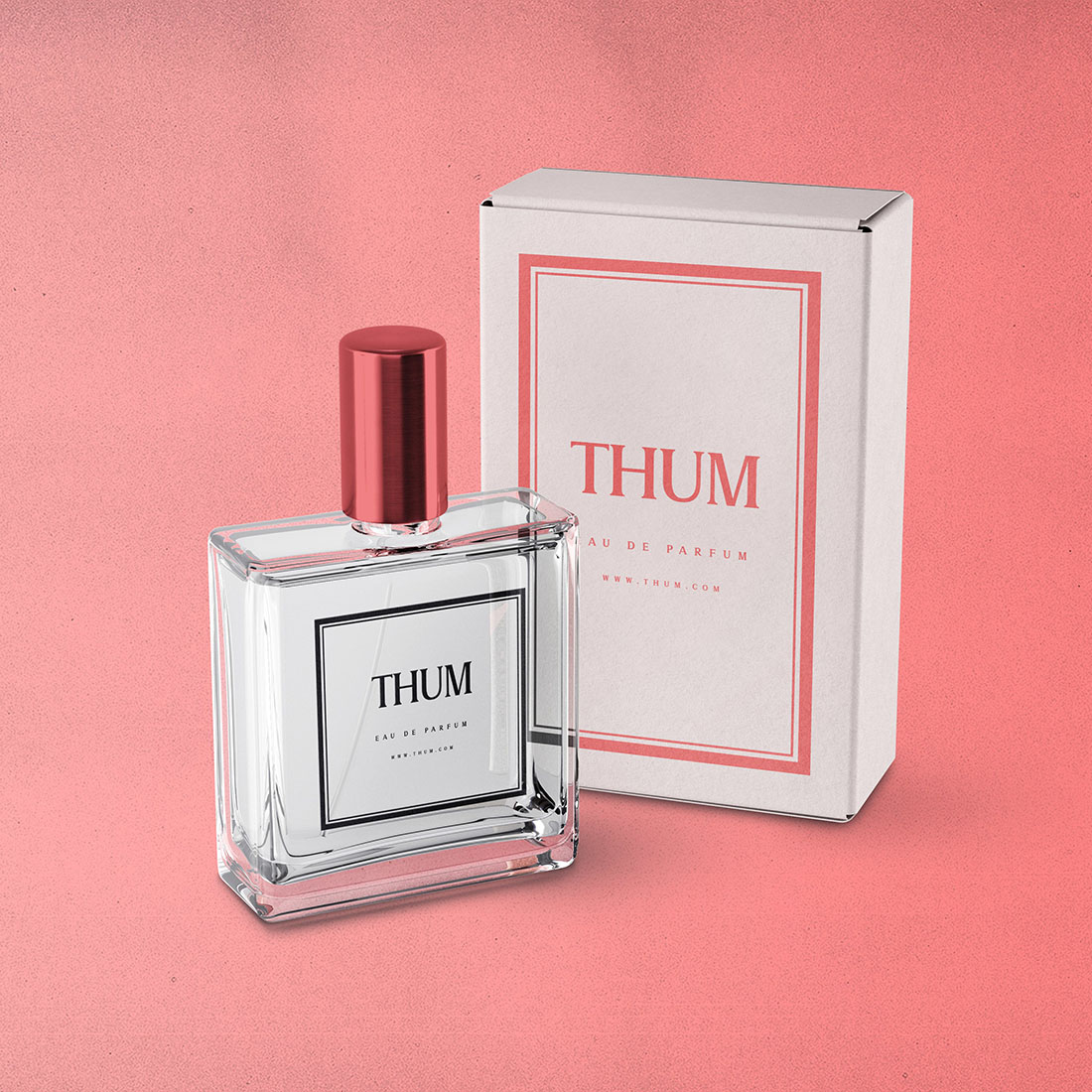 Thum Elegant Serif Font perfume preview.