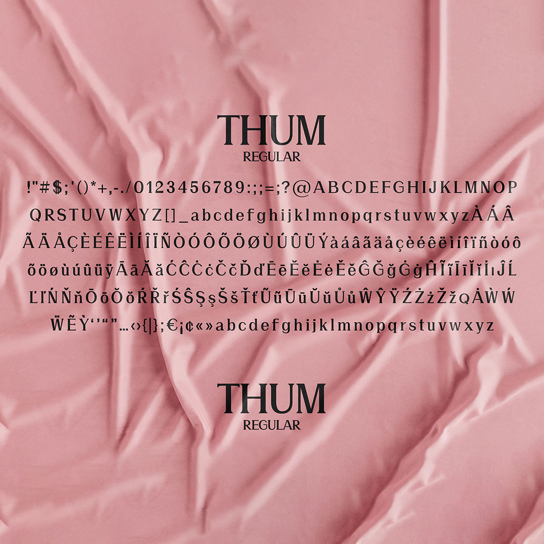 Thum Elegant Serif Font regular type preview.