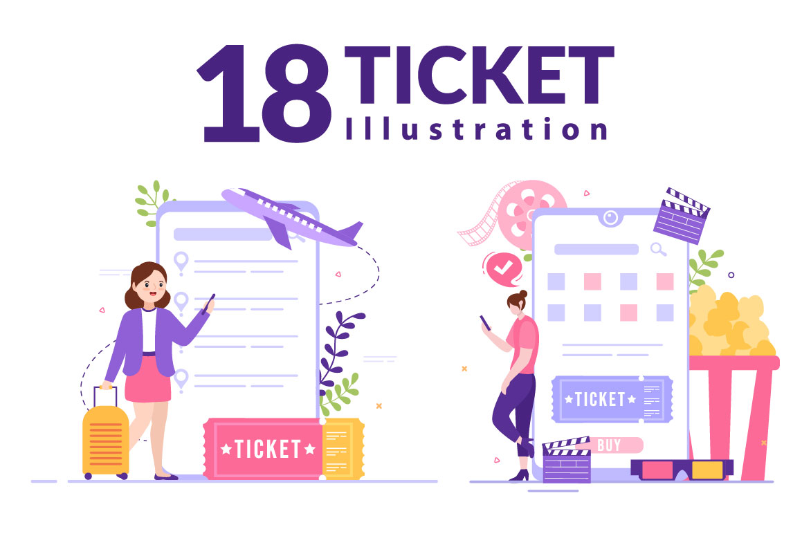 Ticket Service Illustration Preview image.