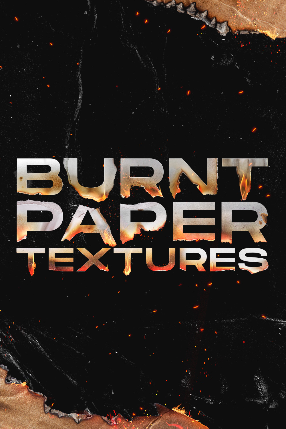 Torn and Burned Paper Textures Pinterest image.