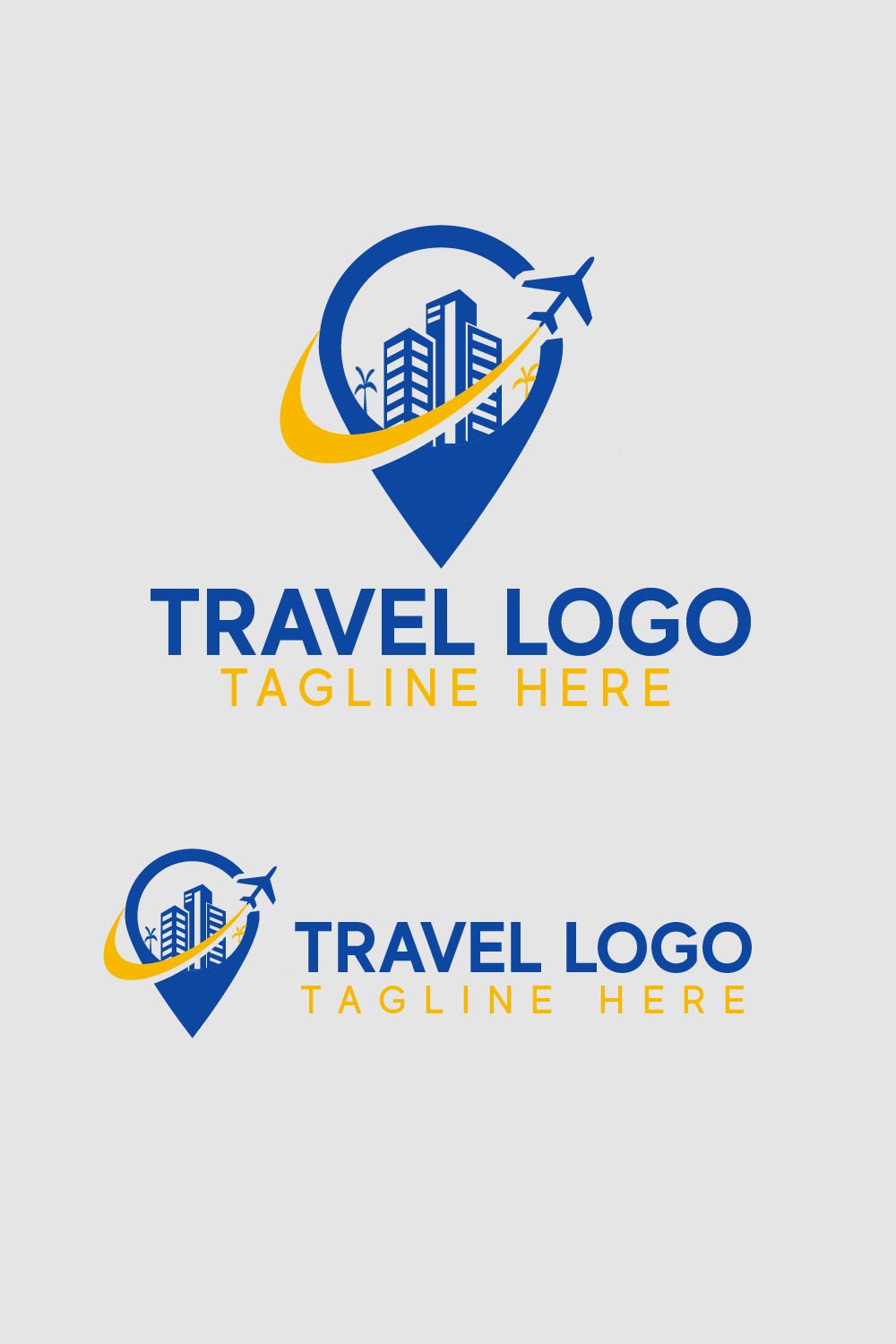 Travel Logo Design Editable AI File pinterest image.