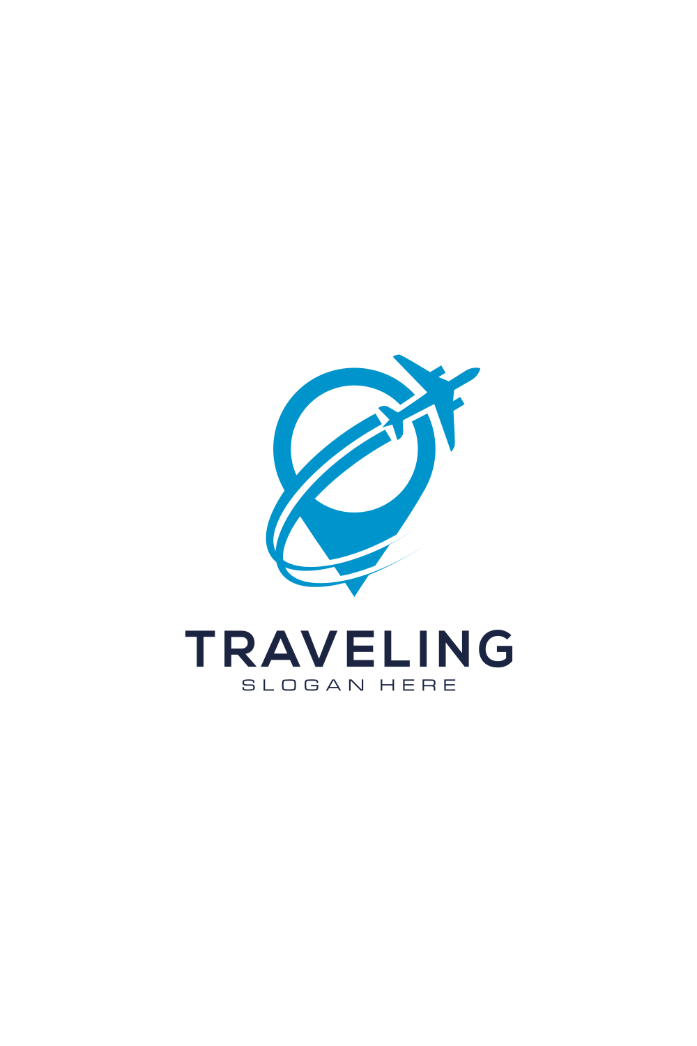 Travel Logo with Pin Shape pinterest image.