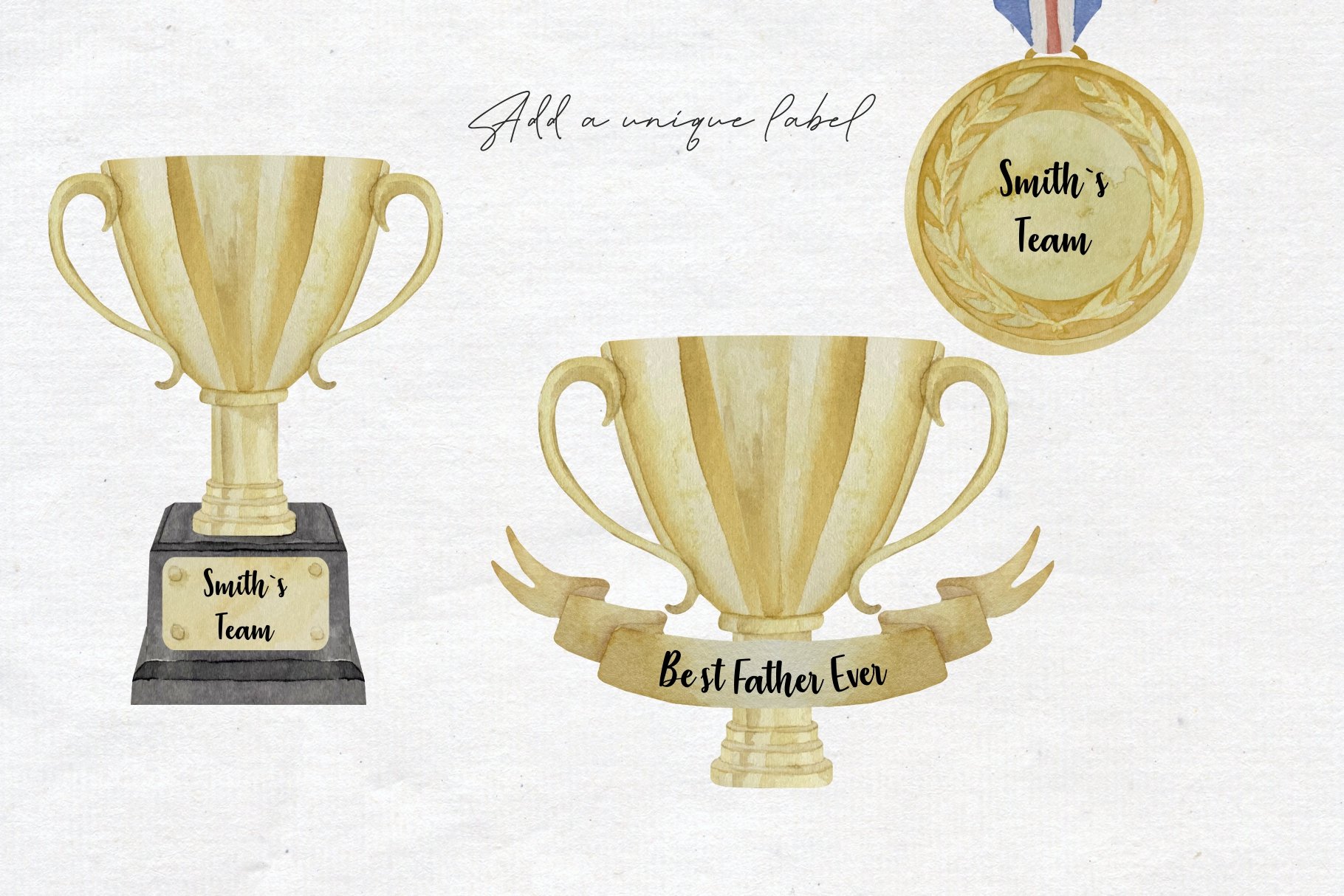 Watercolor gold awards.