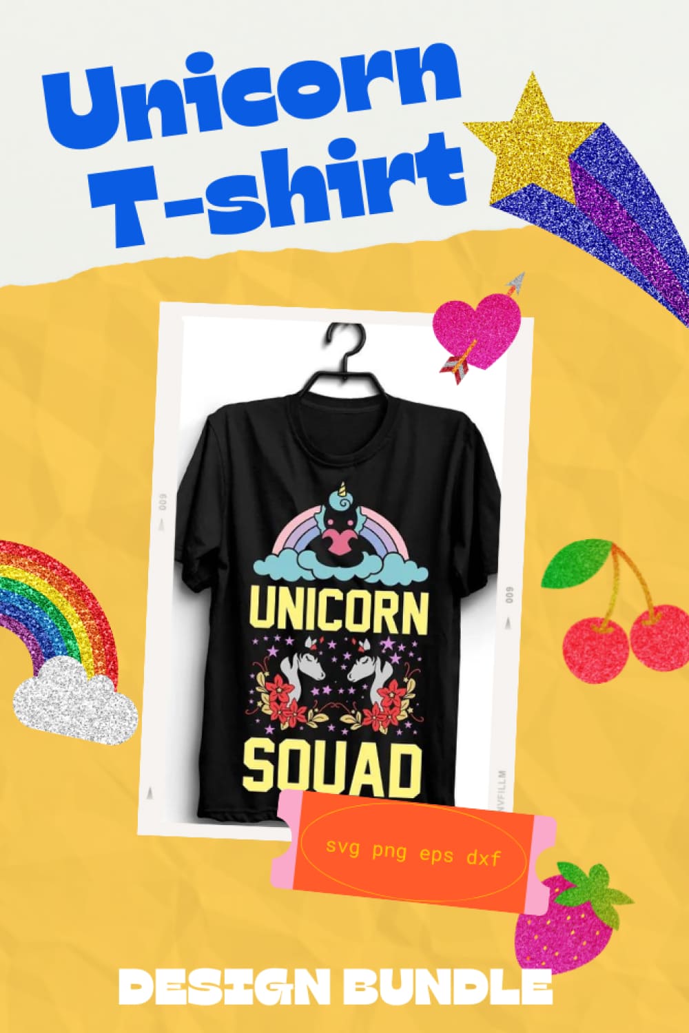 Unicorn T-Shirt Design Bundle - Pinterest.