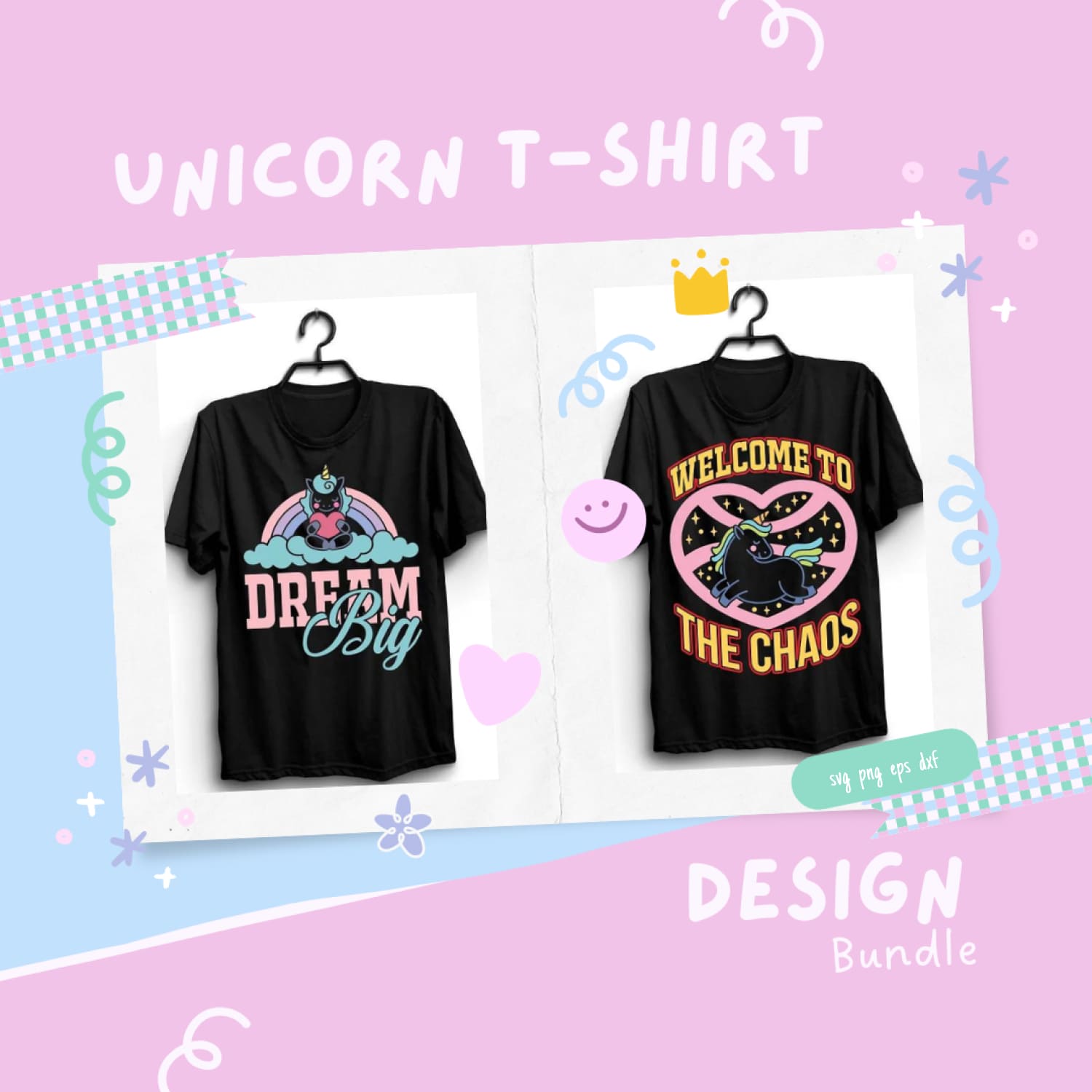 Unicorn T-Shirt Design Bundle.