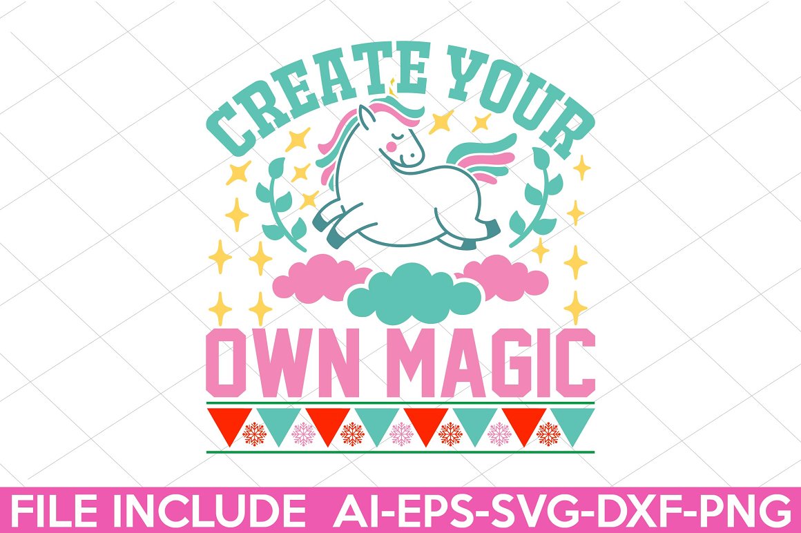 The lettering "Create your own magic".