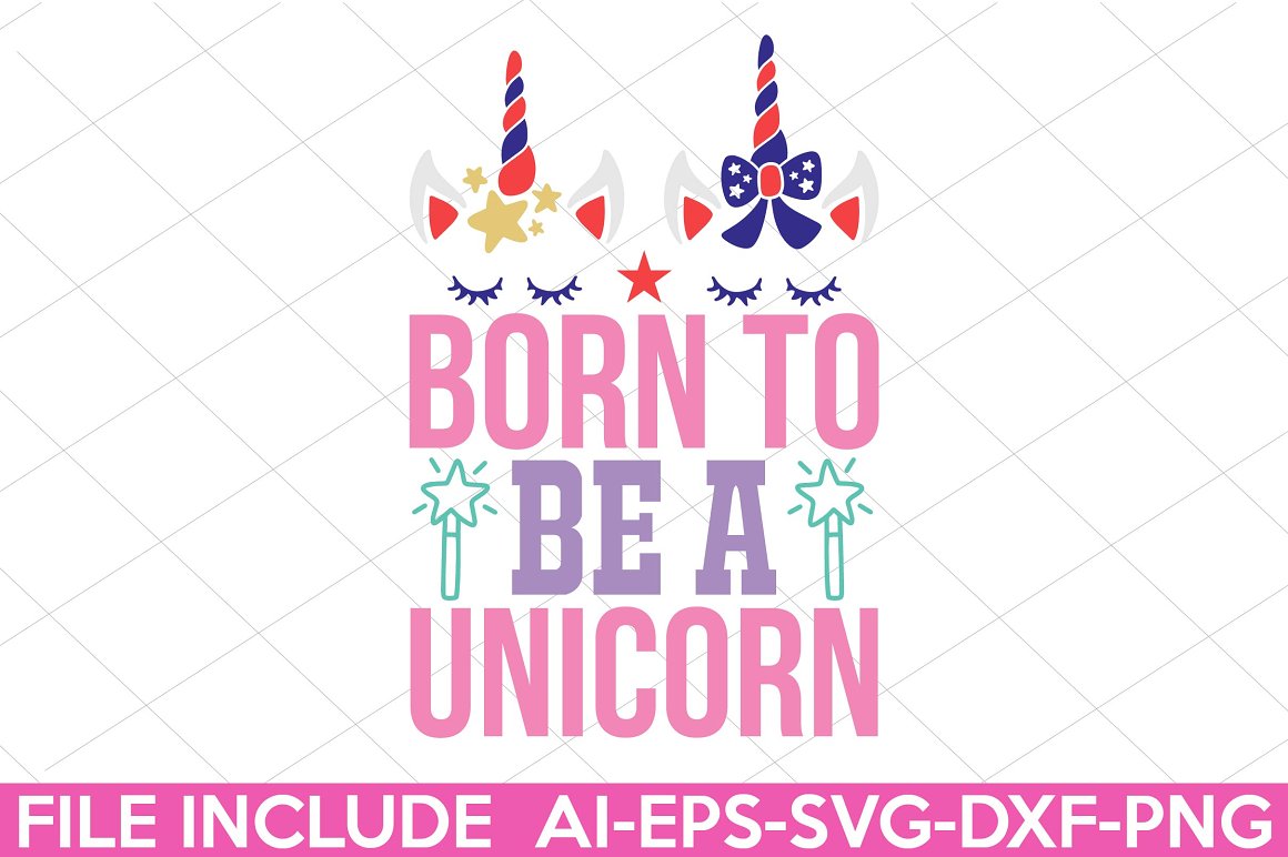 The lettering "Born to be a unicorn".