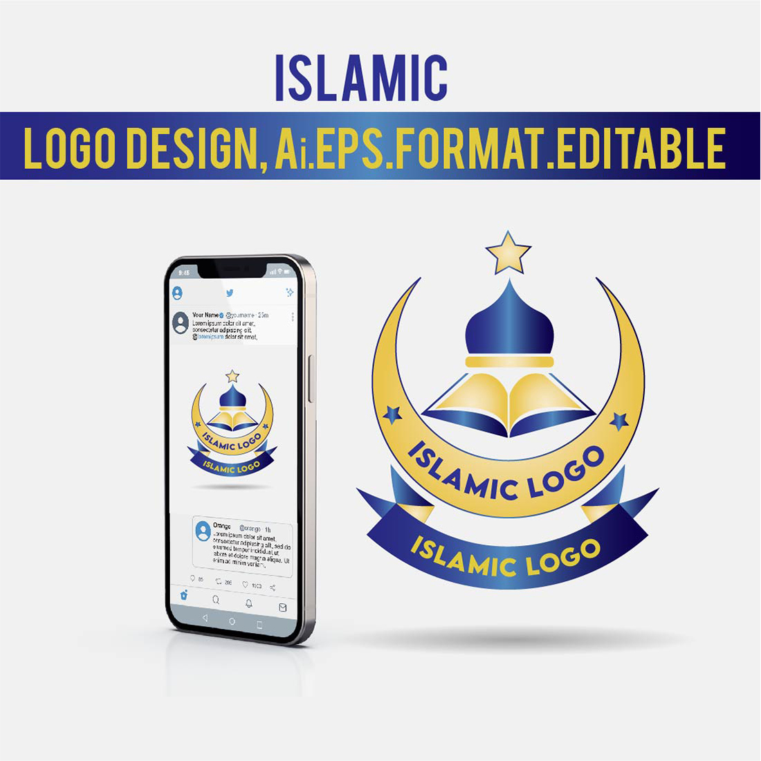 Islamic Editable Logo Blue Vector cover image.