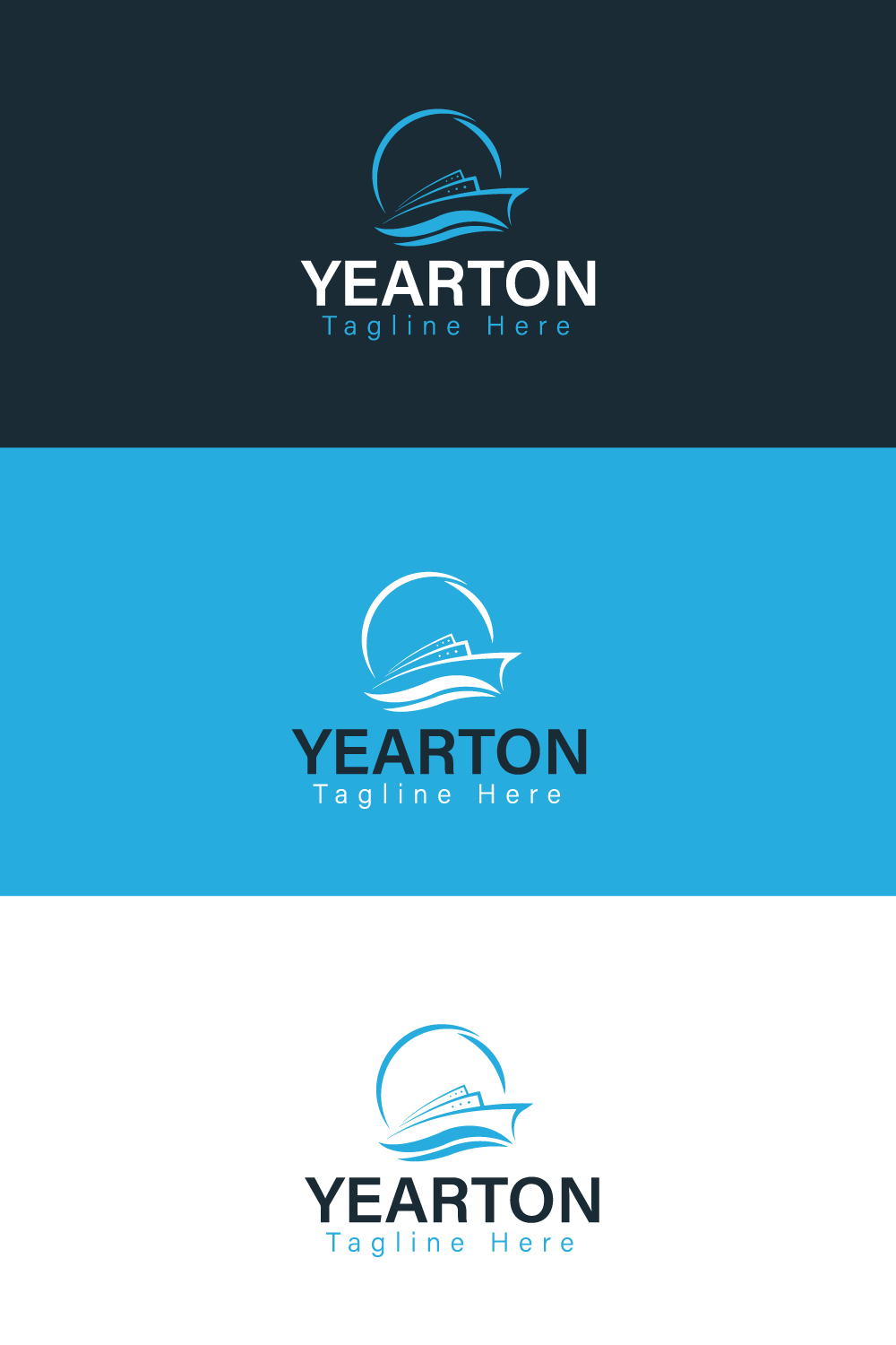 Yearton Boat Abstract Logo Template Pinterest image.