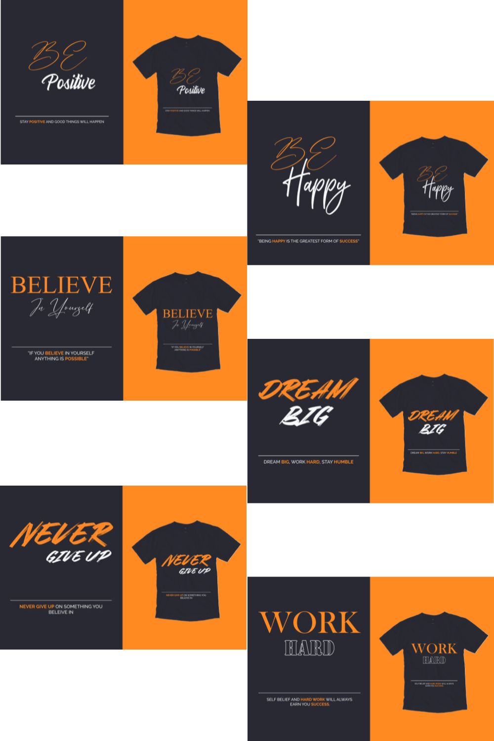 Motivational Quotes Typography T-shirt Designs Pinterest image.