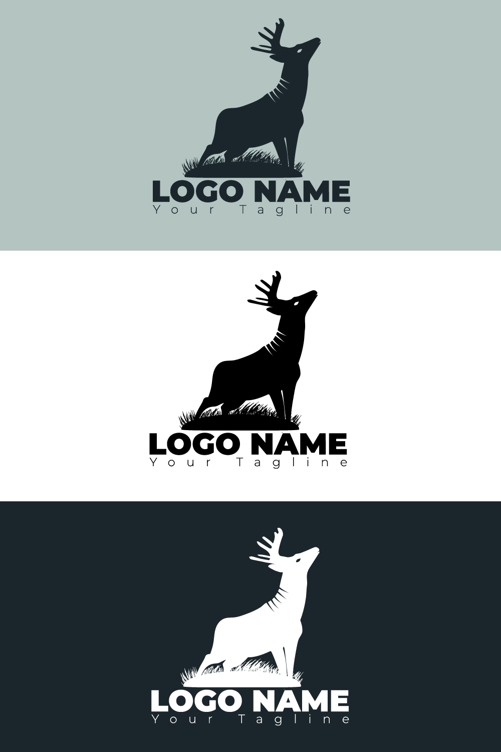 Deer Logo Template Pinterest image.
