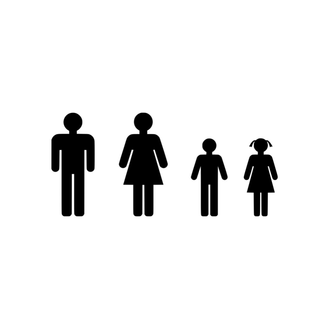 Family Silhouette Bundles, two adults and two children.