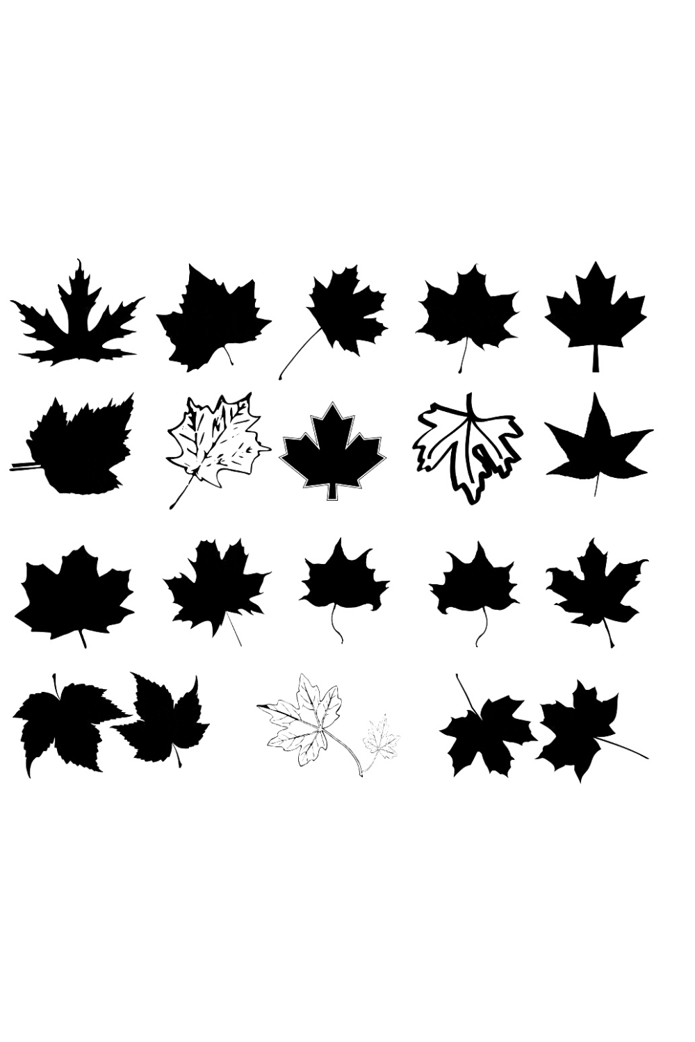 Maple Leaf Silhouette Bundle Pinterest image.