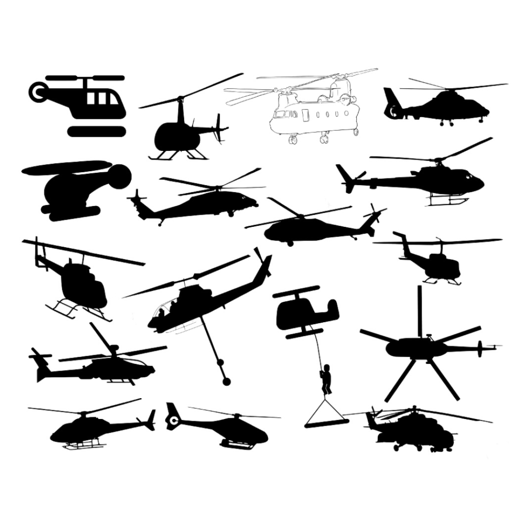 Helicopter Silhouette Bundles - MasterBundles