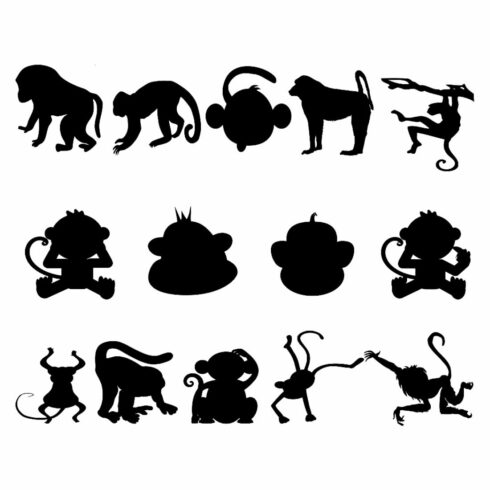 Monkey Silhouette Bundle cover image.