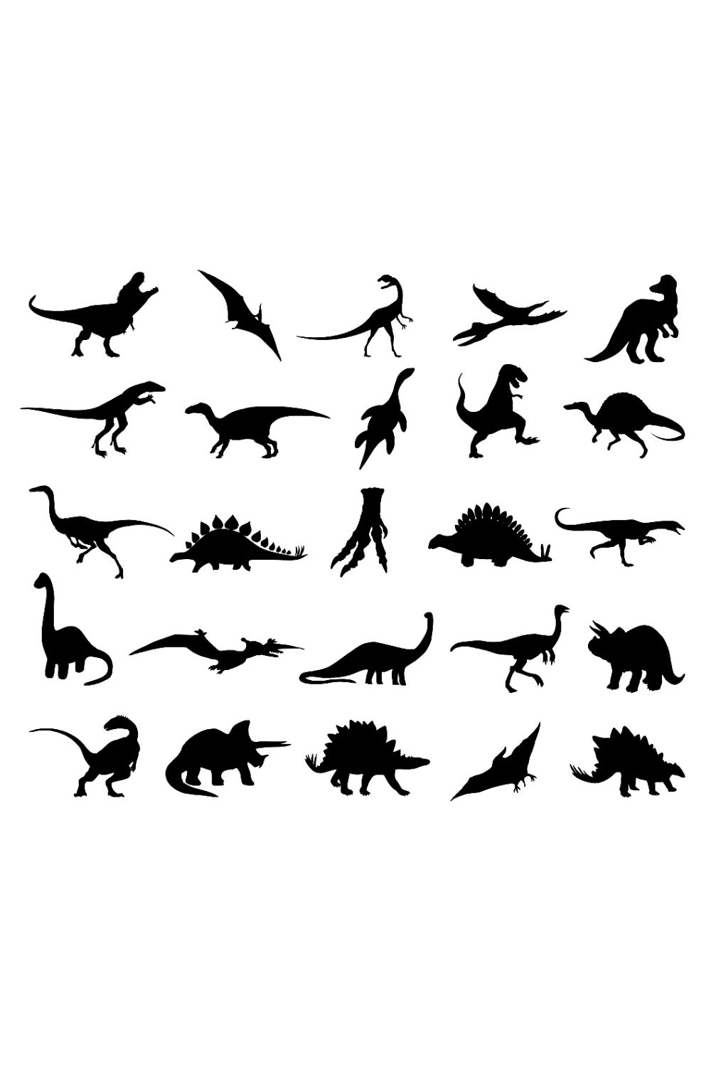 Dinosaur Silhouette Bundle Pinterest image.