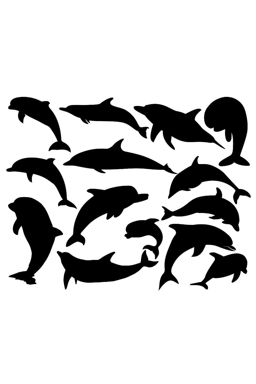 Dolphin Silhouette Bundle Pinterest image.
