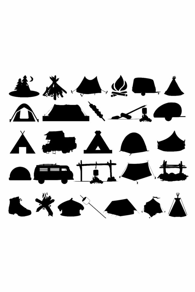 Camping Silhouette Bundle Masterbundles