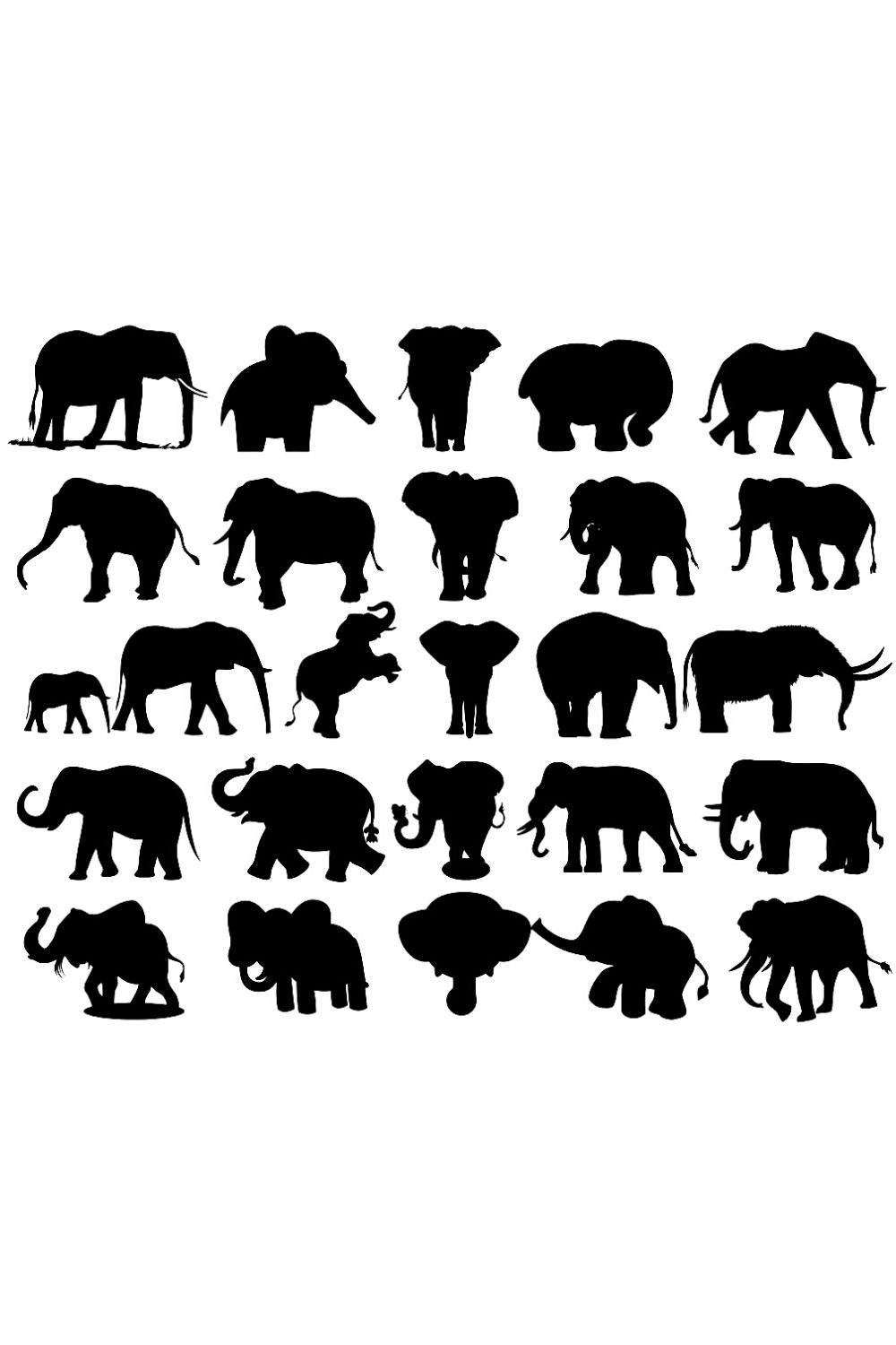 Elephant Silhouette Bundles pinterest image.