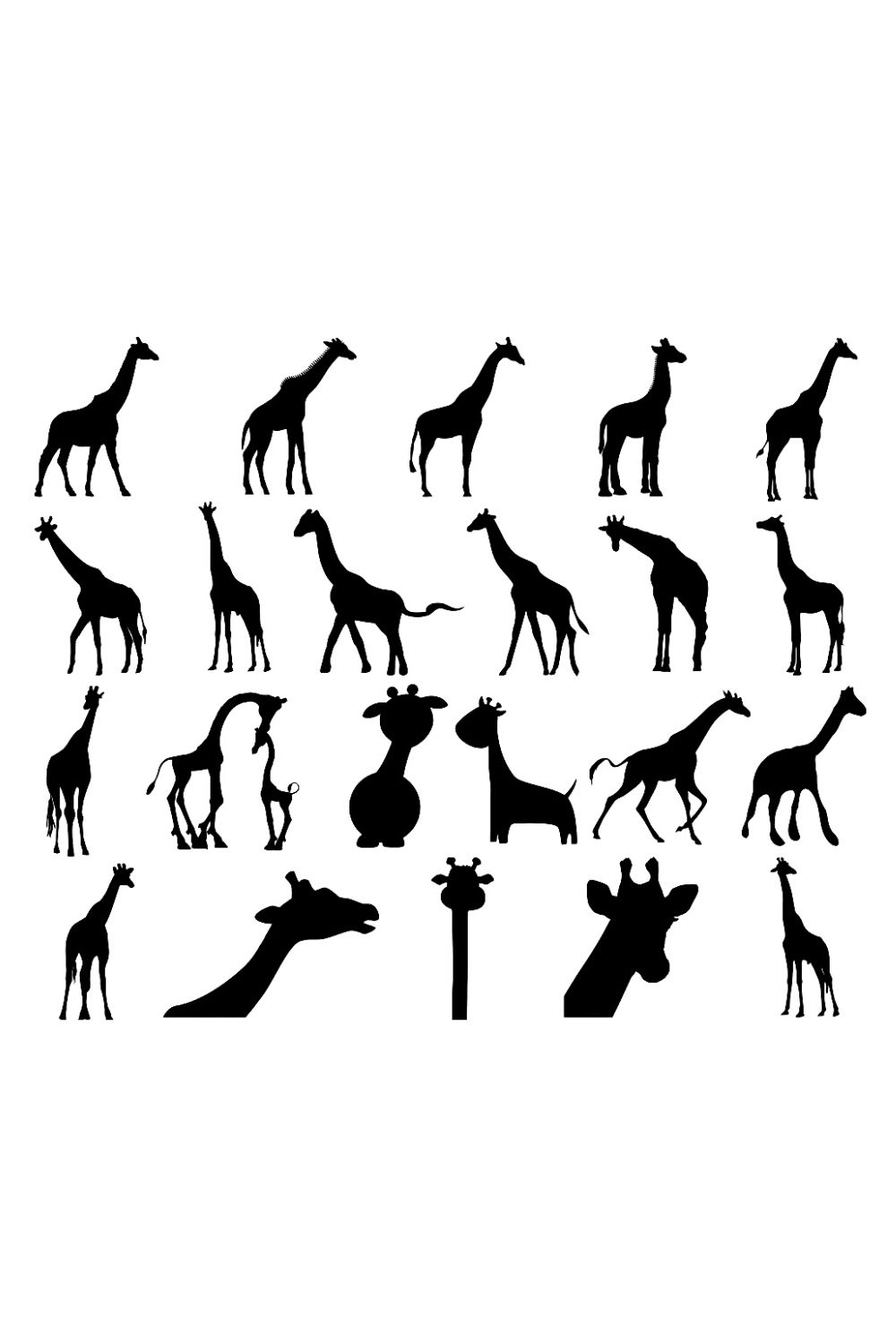 Giraffe Silhouette Bundles pinterest image.