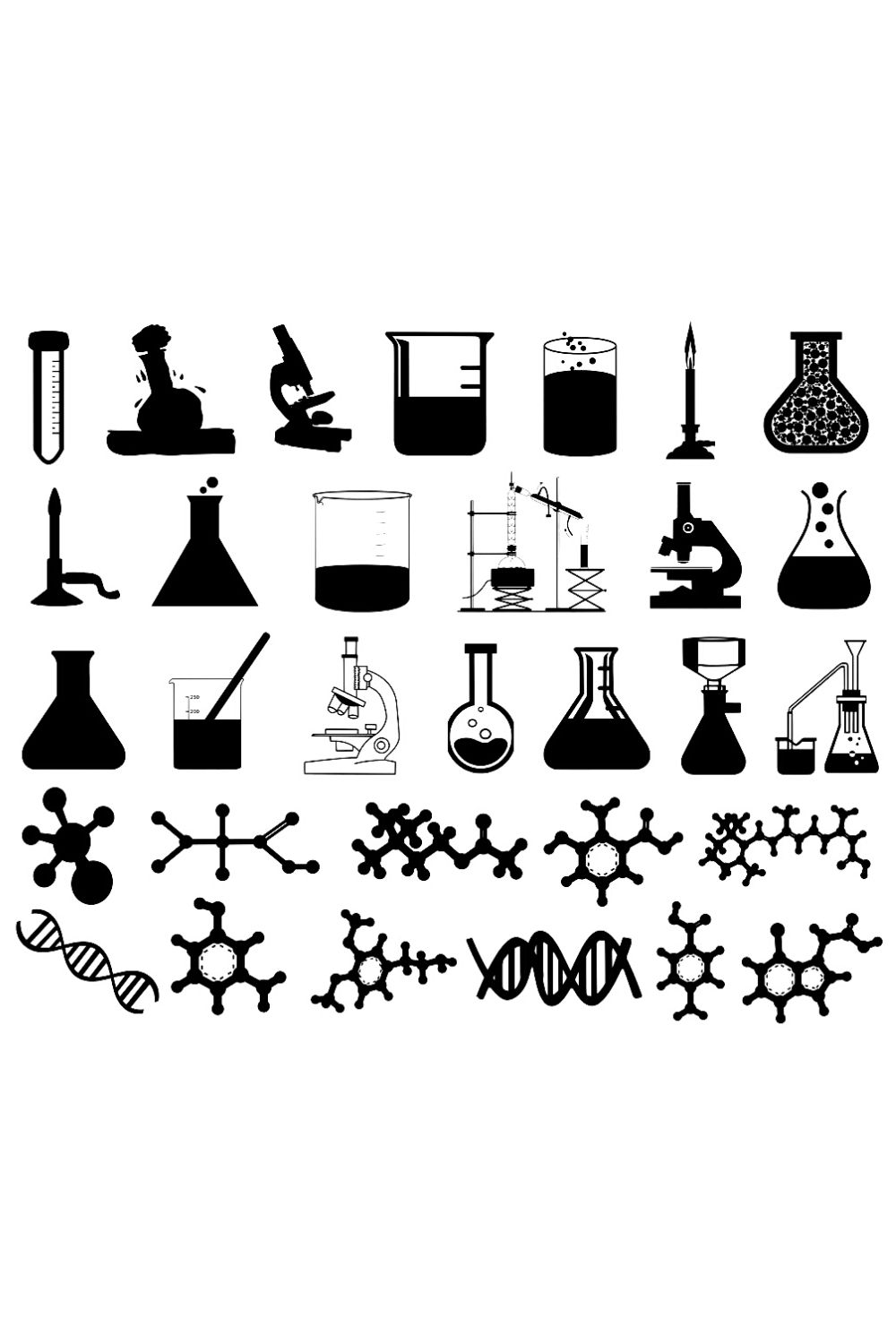 Chemistry Silhouette Bundles Pinterest image.